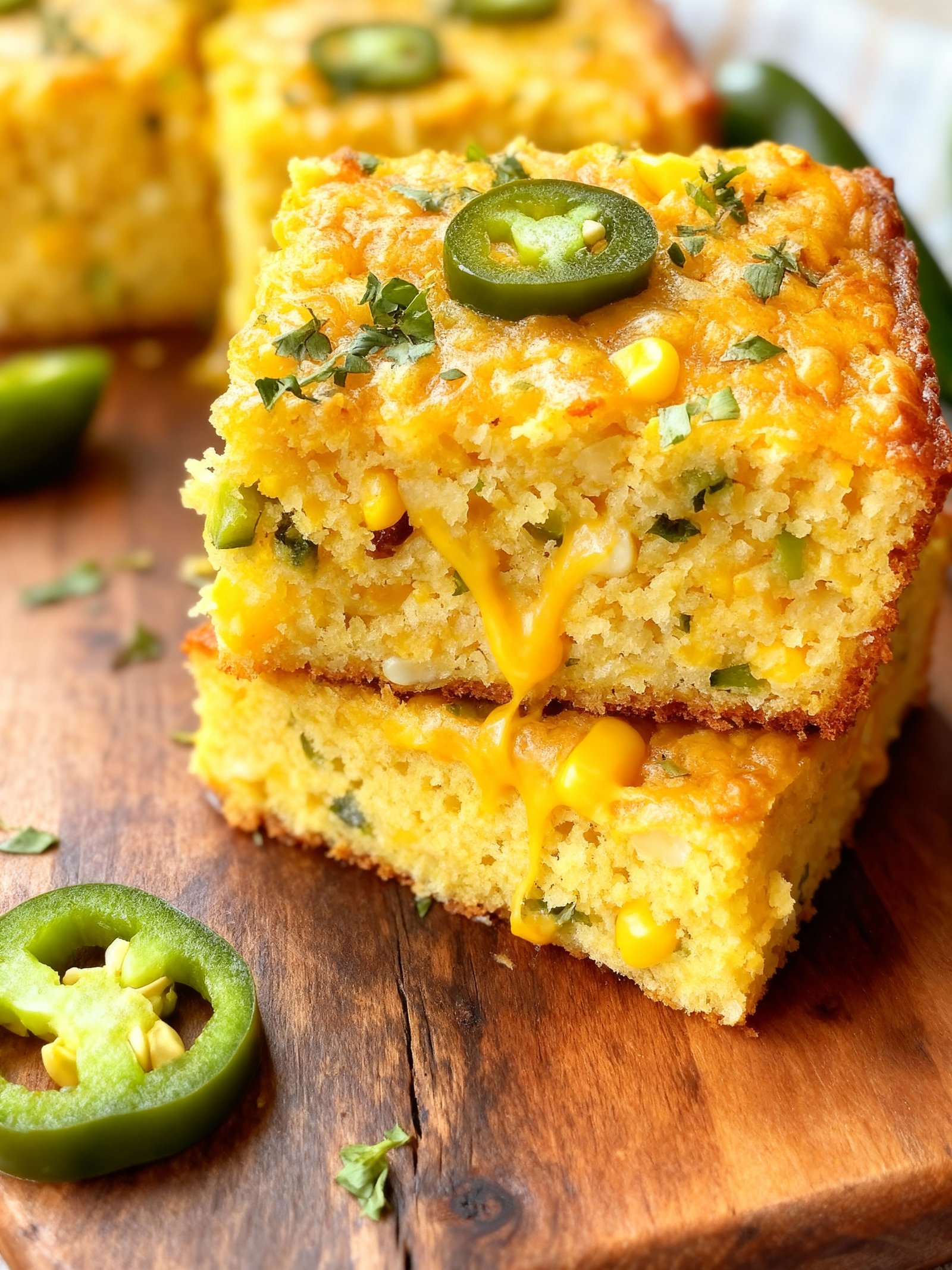 Jalapeno Cheddar Cornbread finished