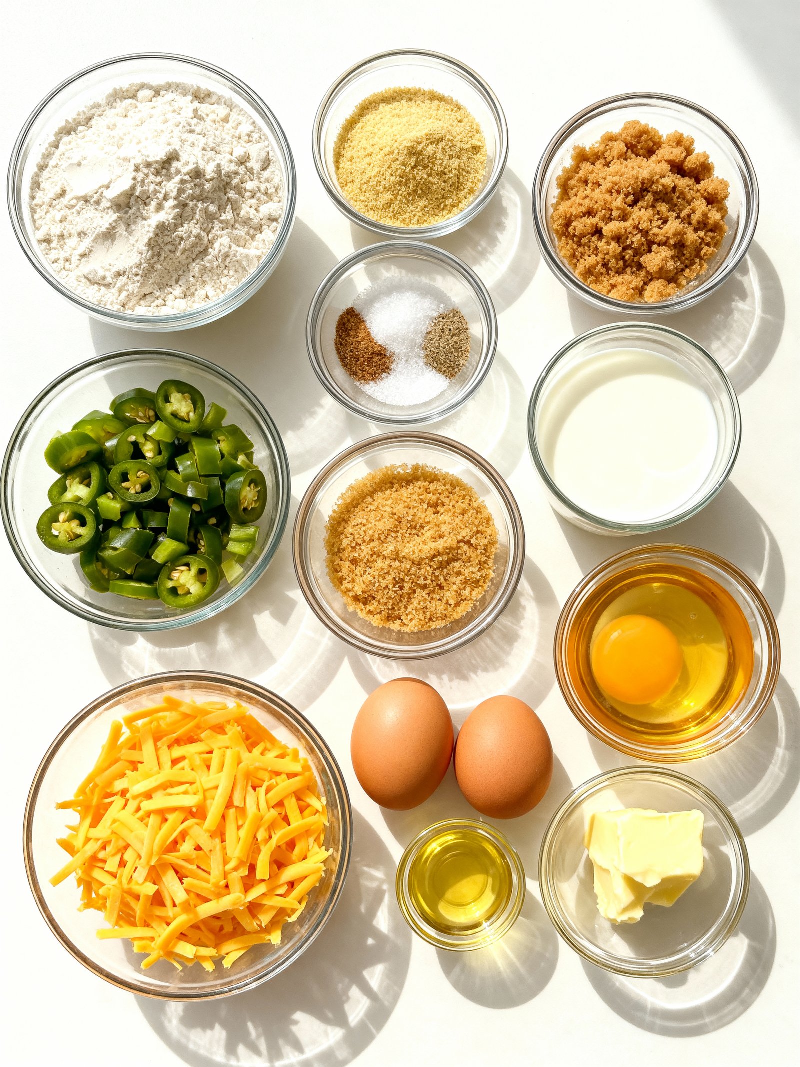 Jalapeno Cheddar Cornbread ingredients