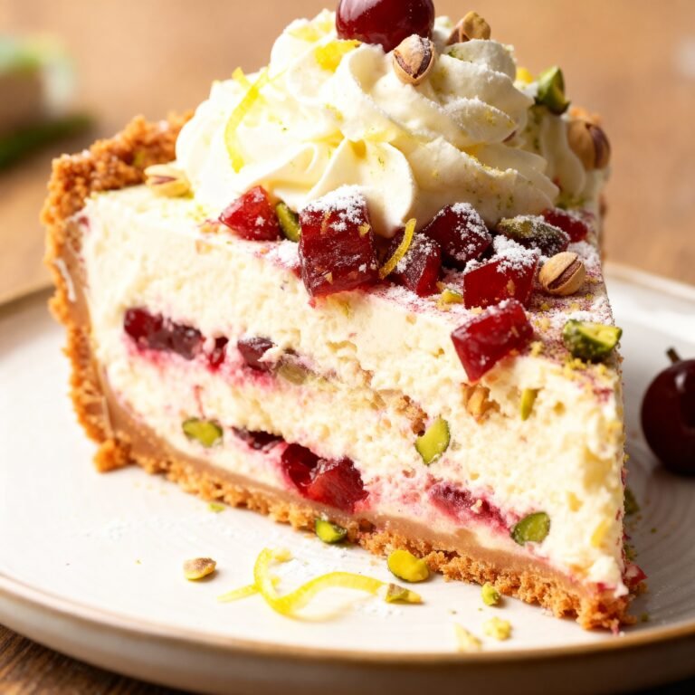 Luscious Lemon-Lime Cherry Pistachio Cheesecake Recipe