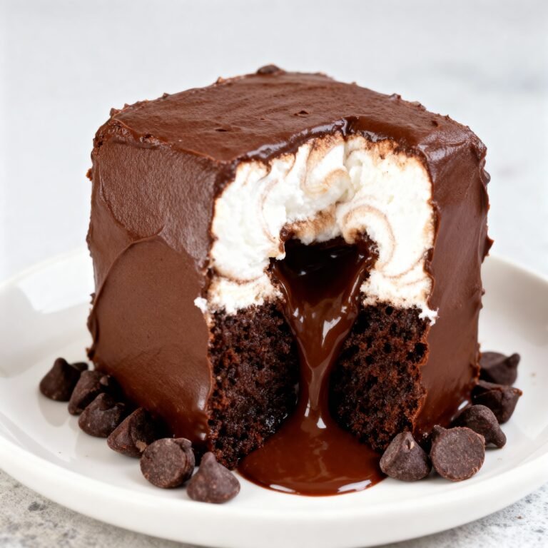 Marshmallow Chocolate Poke Cake Recipe