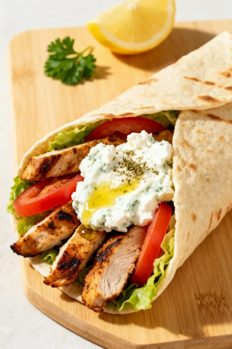 Mediterranean Chicken Gyros with Creamy Feta Tzatziki