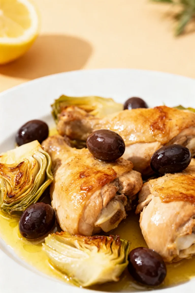Mediterranean Lemon Chicken With Artichokes & Olives