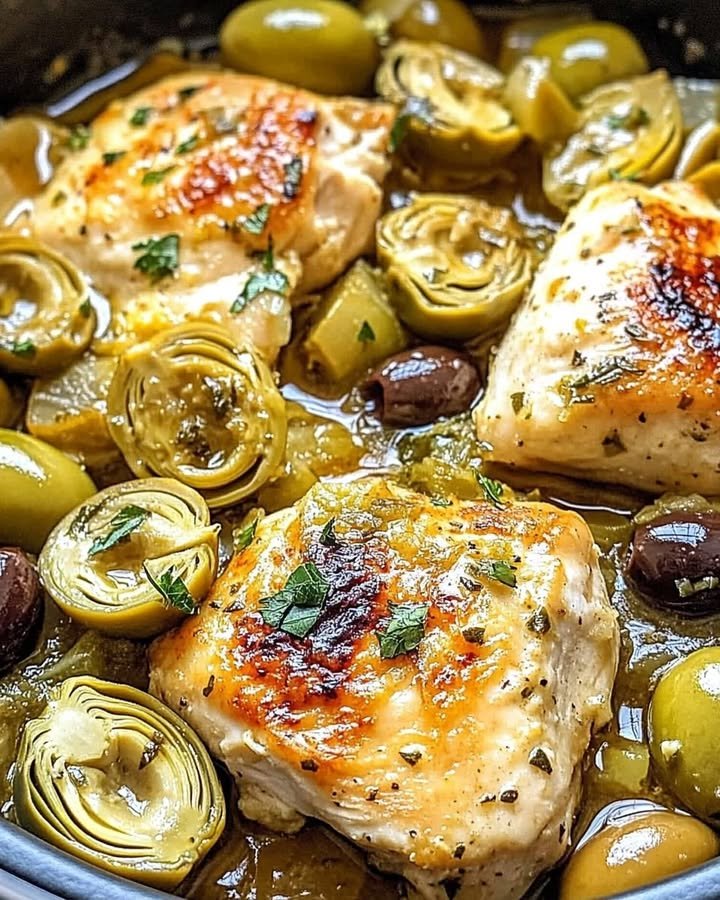 Mediterranean Lemon Chicken with Artichokes & Olives ingredients