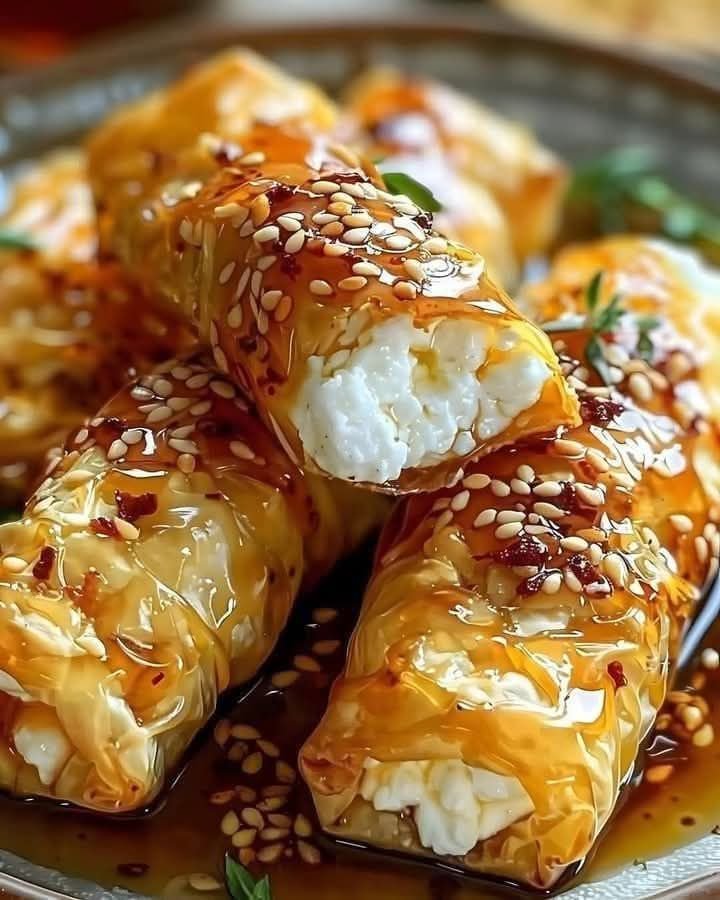 Oven Fried Feta Rolls with Chili Honey ingredients