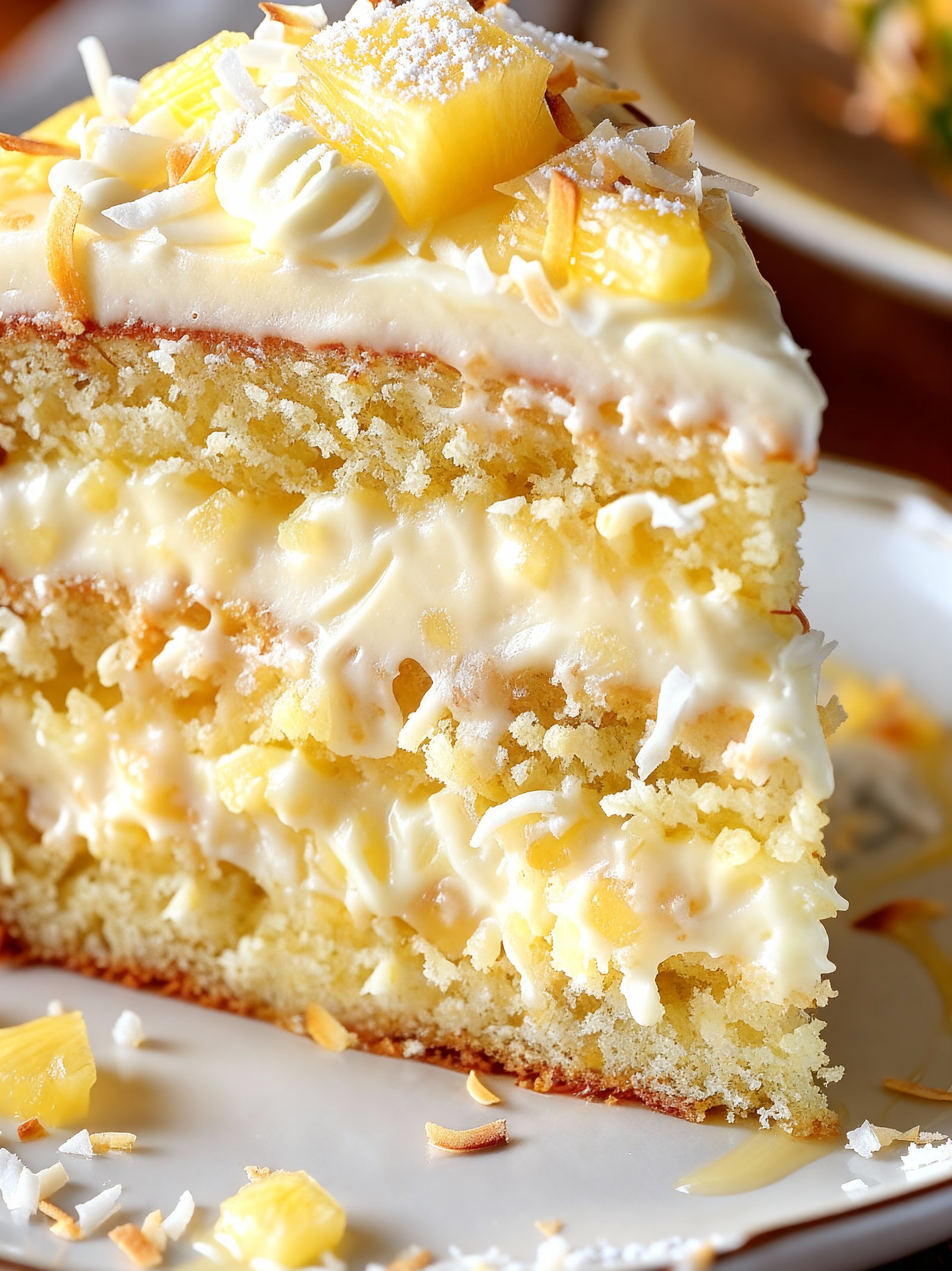 Pineapple Coconut Dream Cake finished