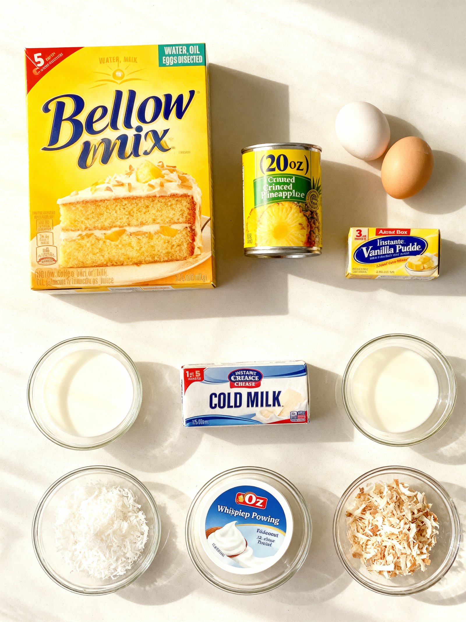 Pineapple Coconut Dream Cake ingredients