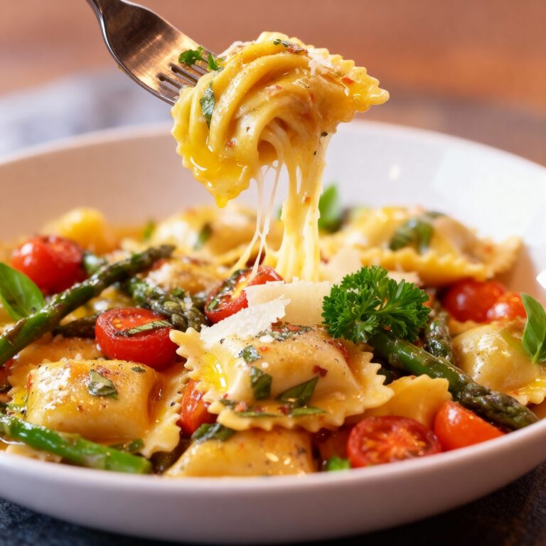 Ravioli with Tomatoes and Asparagus Recipe