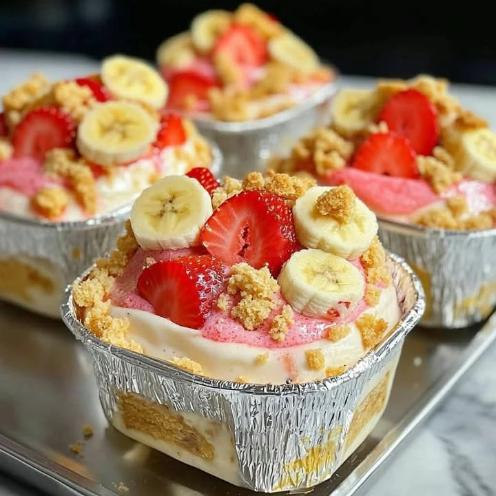 Strawberry Cheesecake Banana Pudding finished