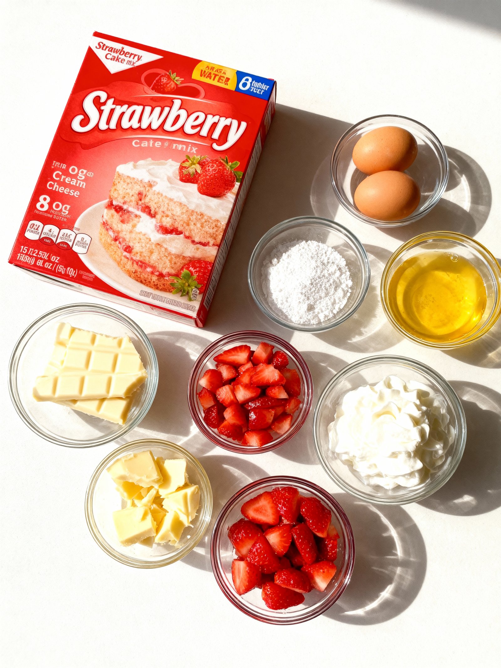 Strawberry Earthquake Cake ingredients