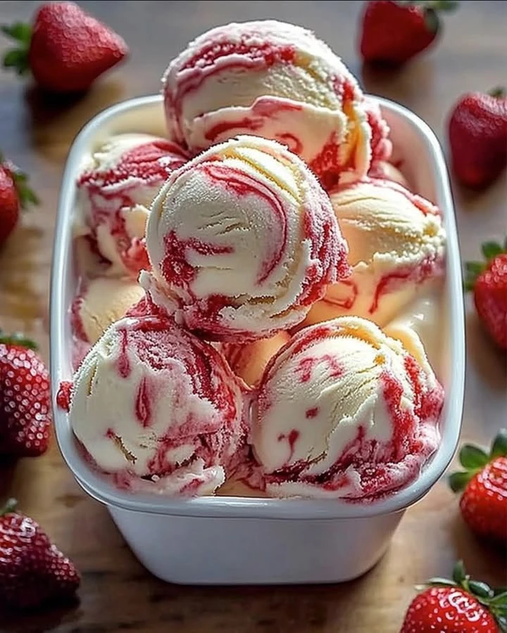 Strawberry Vanilla Bean Ice Cream A Sweet Scoop of Bliss finished