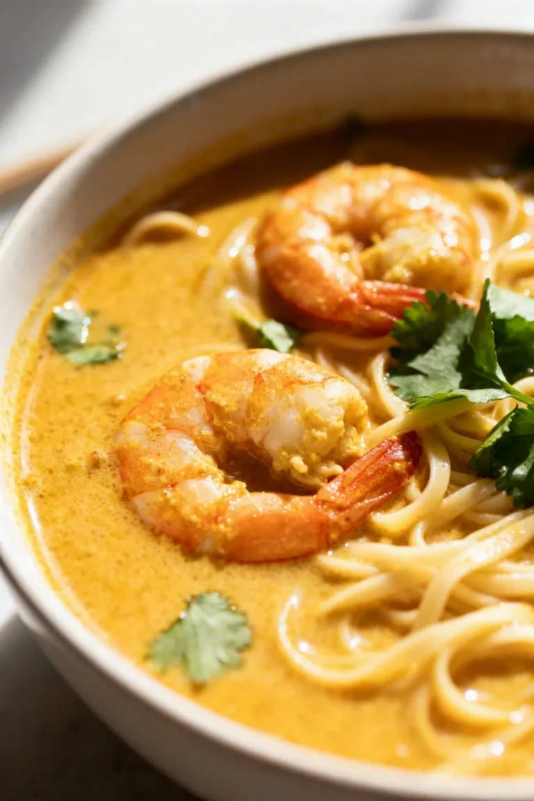 Thai Coconut Curry Shrimp Noodle Soup Recipe