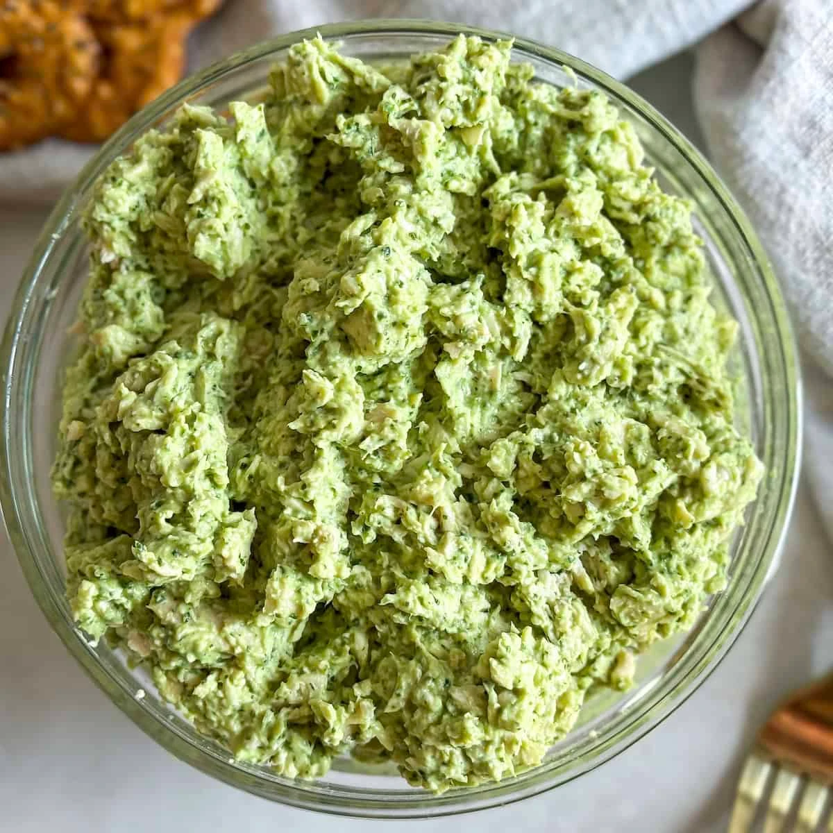 The BEST Green Goddess Chicken Salad finished