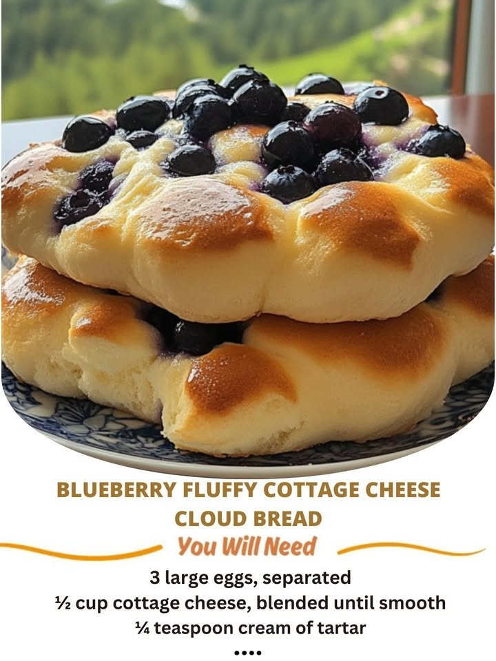 Blueberry Fluffy Cottage Cheese Cloud Bread Recipe