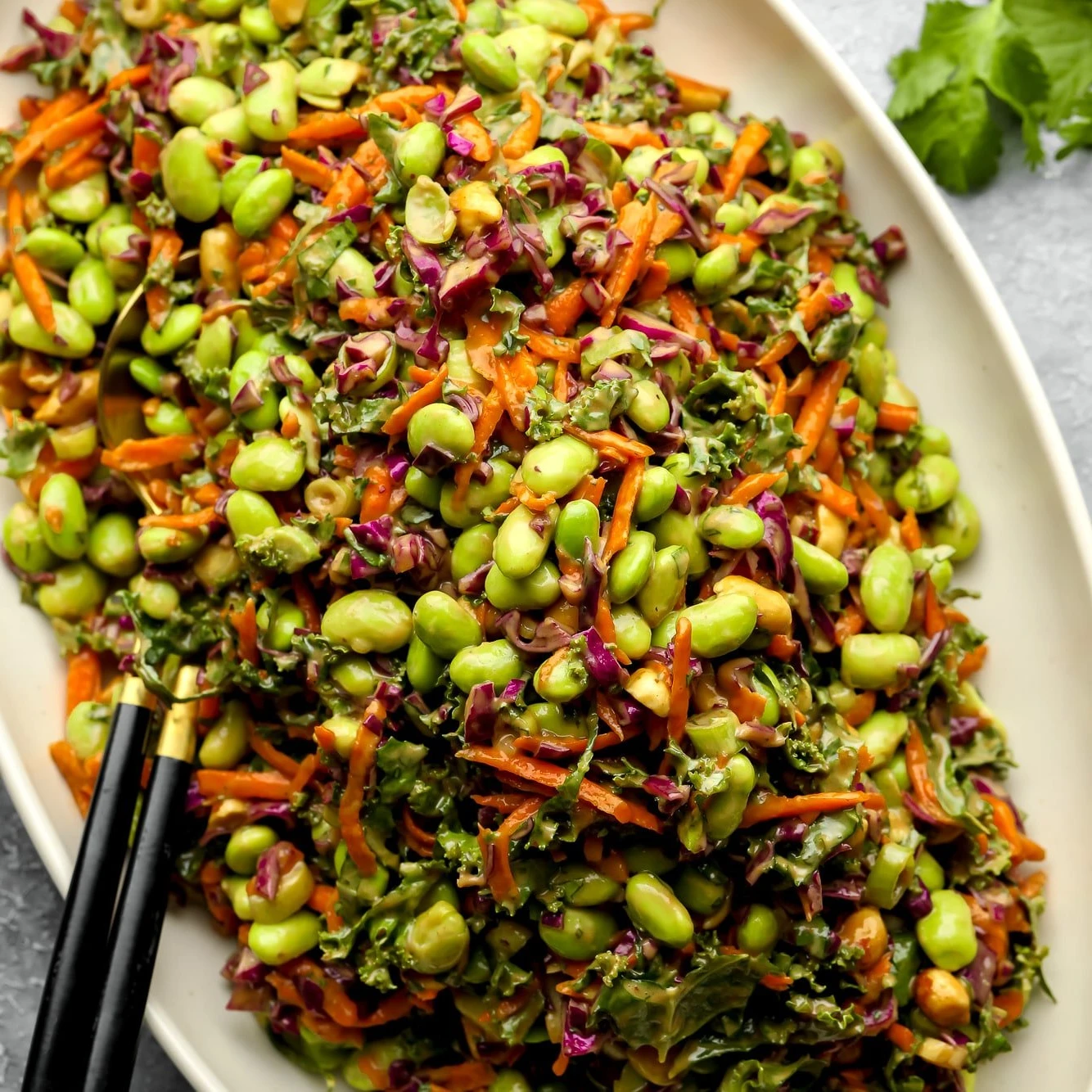 Edamame Salad with Peanut Sauce finished