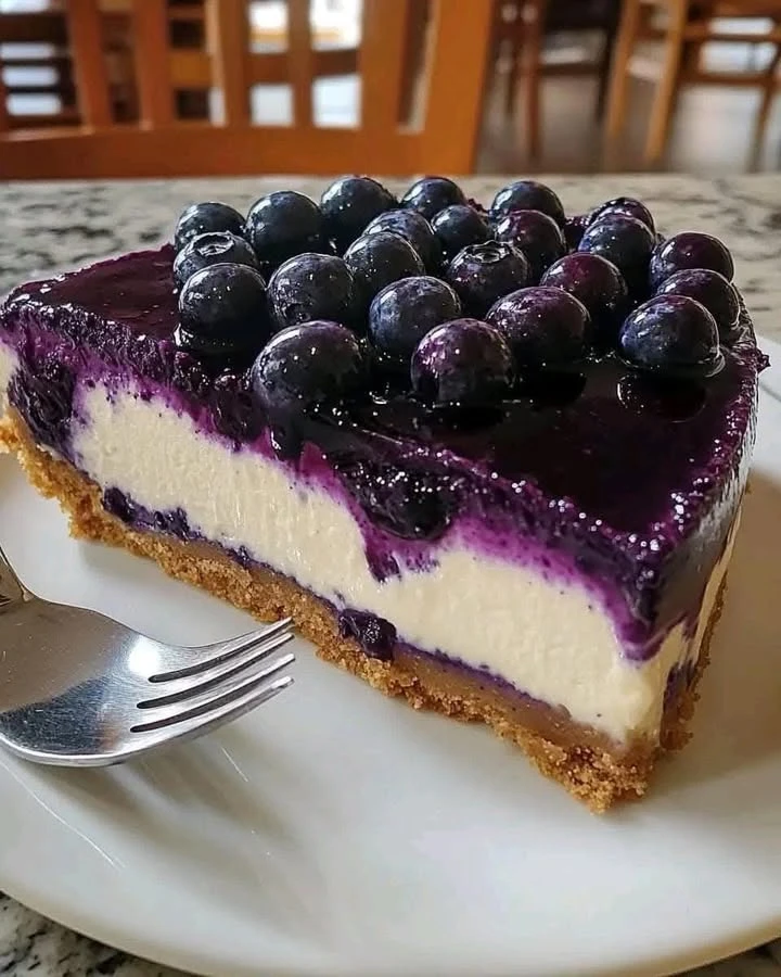 Fresh Blueberry Cheesecake finished