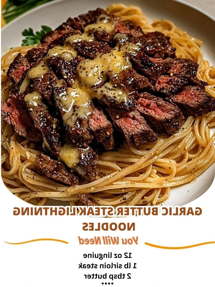 Garlic Butter Steak Lightning Noodles finished