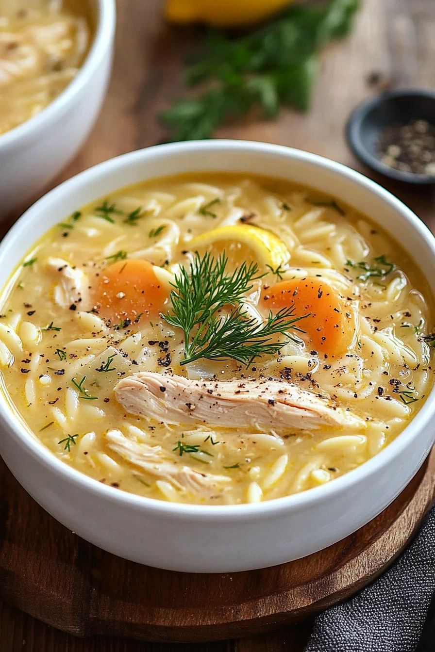 Greek Lemon Chicken Soup - An Organized Chaos or Greek Lemon Chicken Soup finished