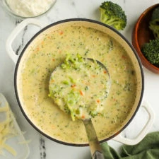 Healthy Broccoli Cheddar Soup finished
