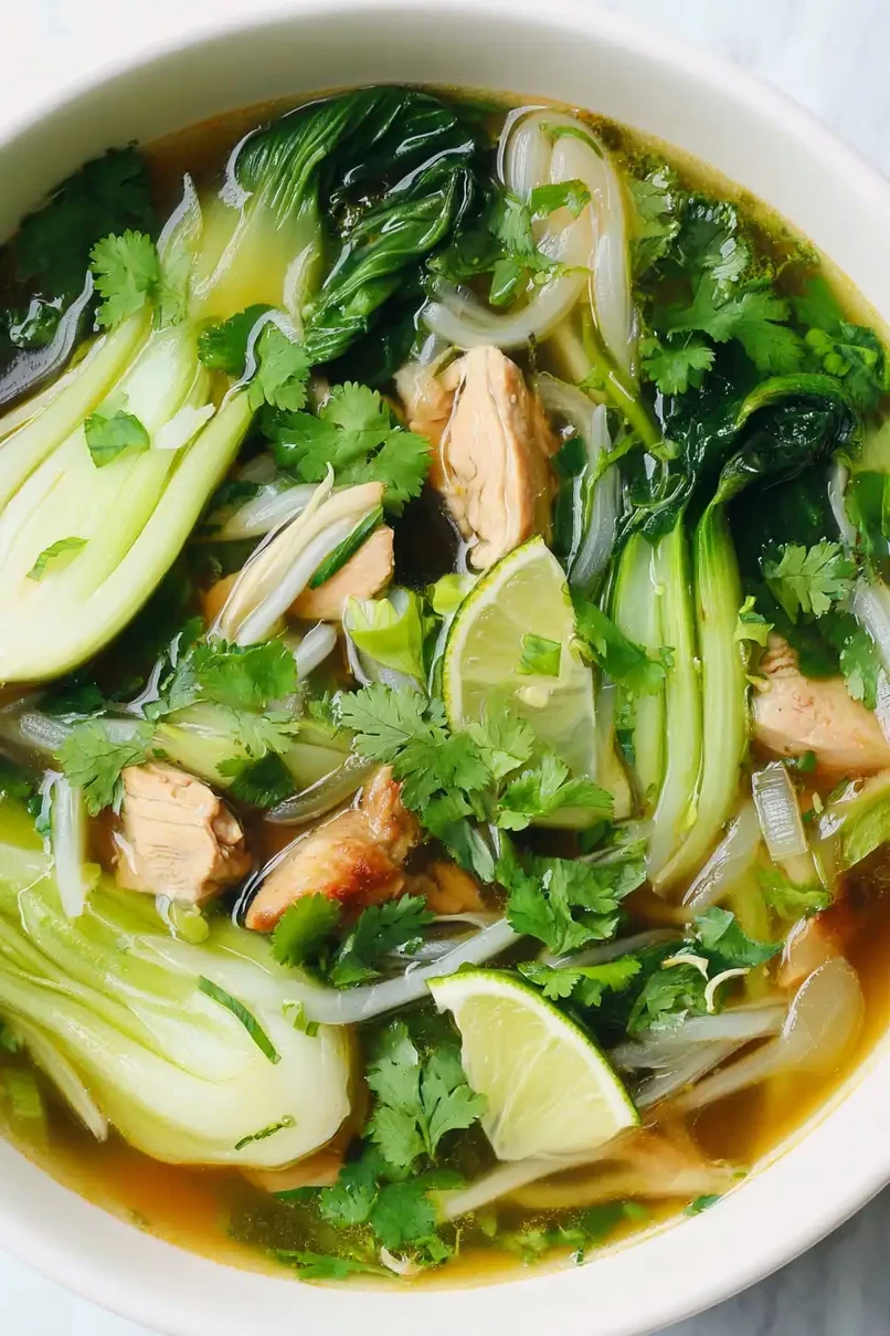 Hearty Bokchoy Chicken Soup finished