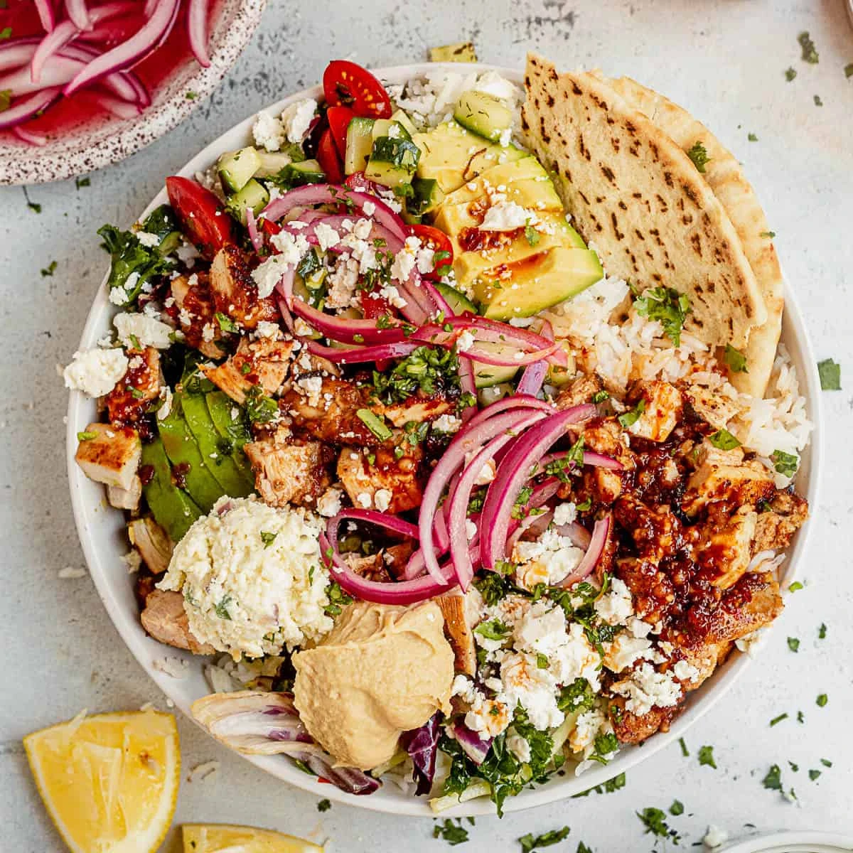 Honey Harissa Chicken Bowls Recipe (Cava Copycat) finished