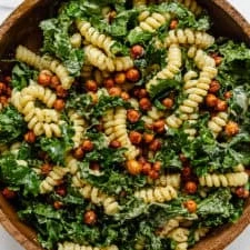 Kale Pasta Caesar Salad The Original Viral Recipe Choosing Chia or Kale Caesar Pasta Salad finished