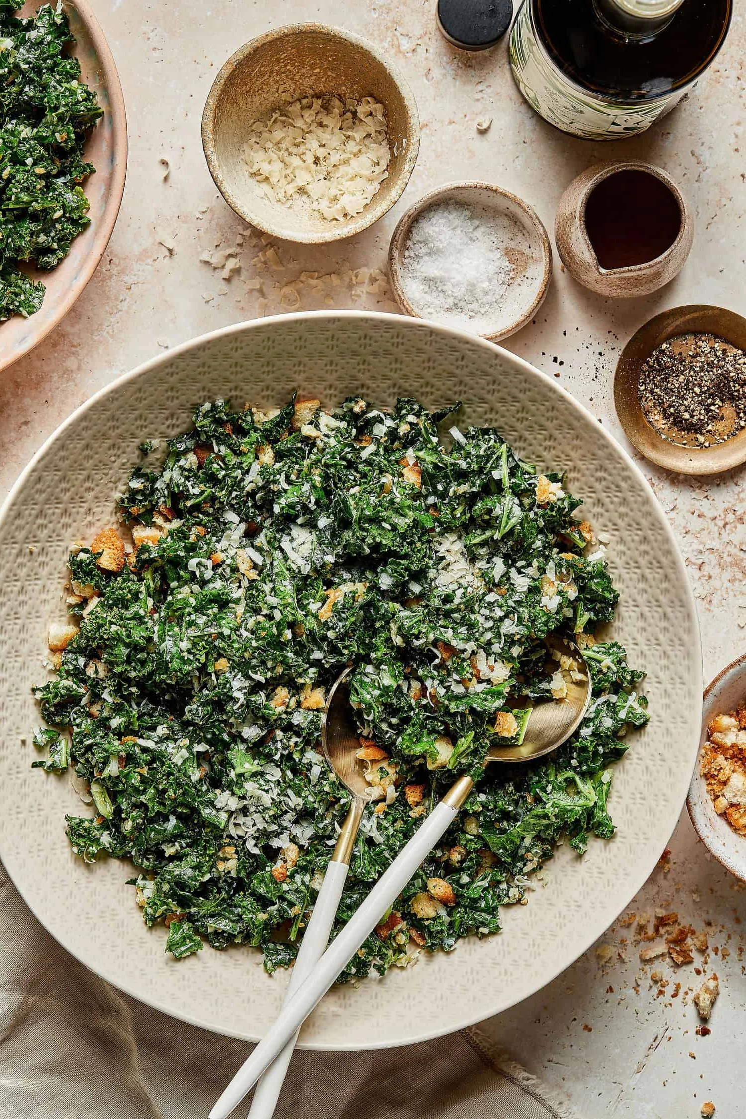Lemon Parm Kale Salad finished