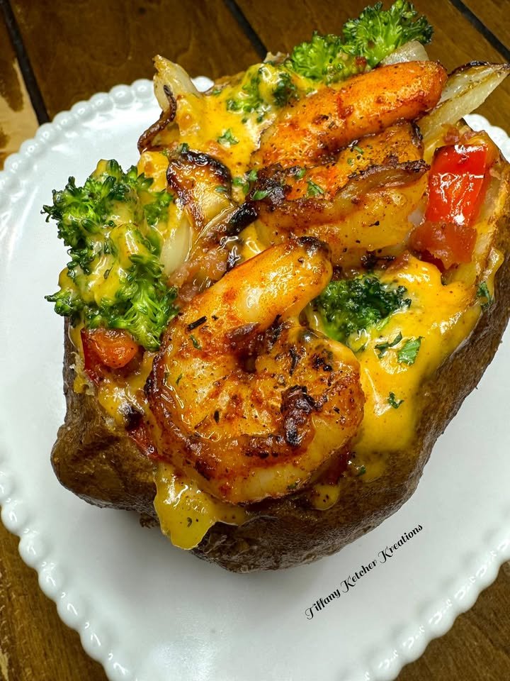 Loaded Shrimp & Bacon Baked Potato Recipe