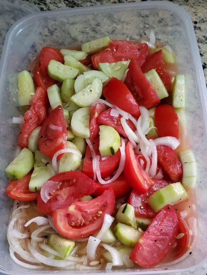 Marinated Cucumbers Onions and Tomatoes Recipe