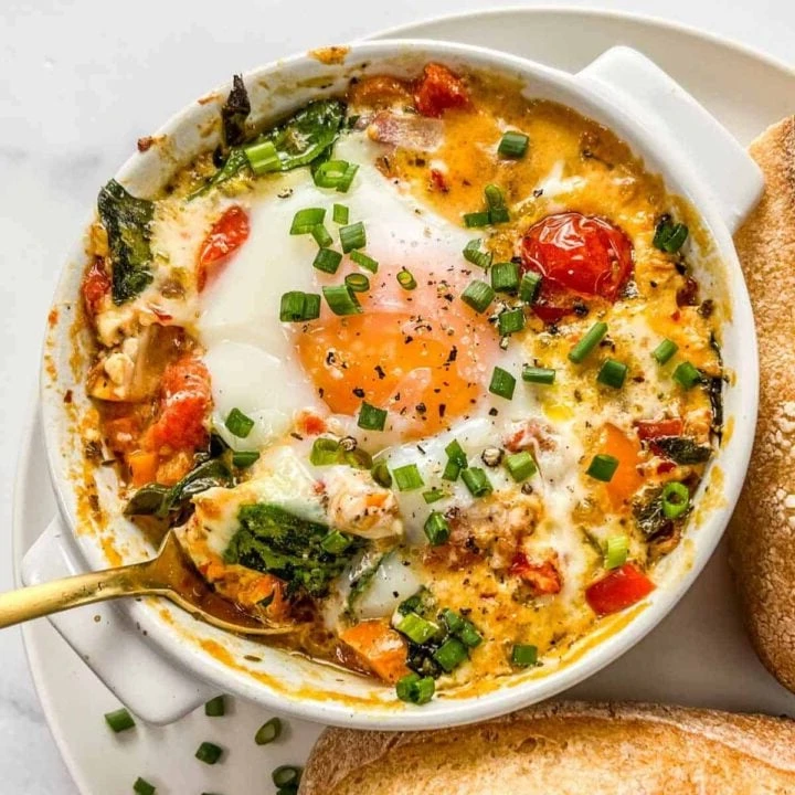 Mediterranean Baked Feta Eggs finished