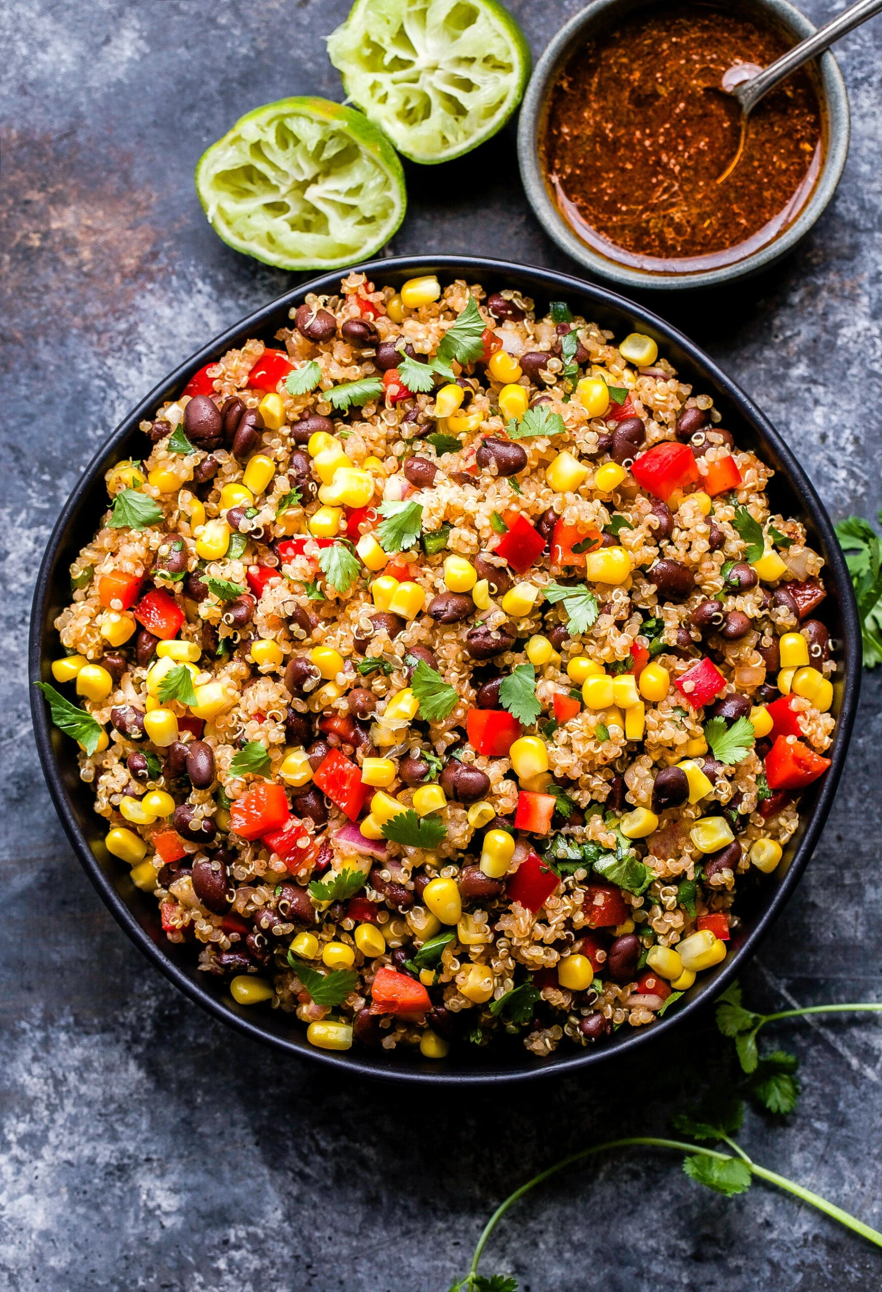 Mexican Quinoa Salad with Honey Lime Vinaigrette finished