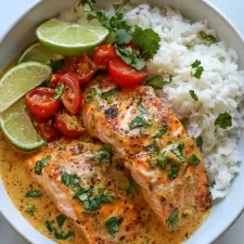 One-Pan Coconut Curry Salmon with Garlic Butter finished