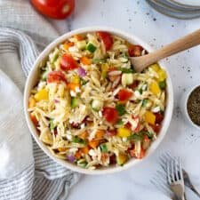 Rainbow Orzo Salad Recipe