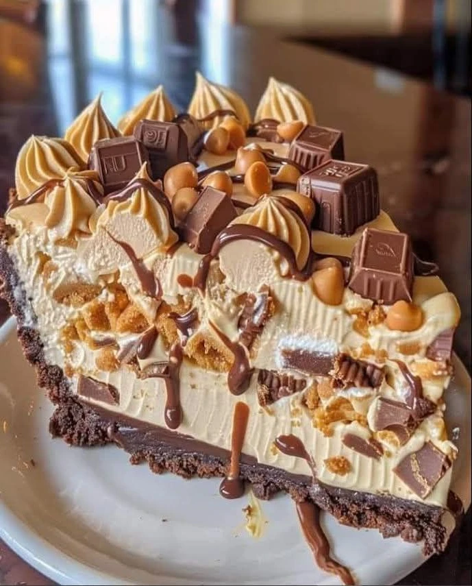 Mouth-watering Reeses Peanut Butter Cup Cheesecake finished