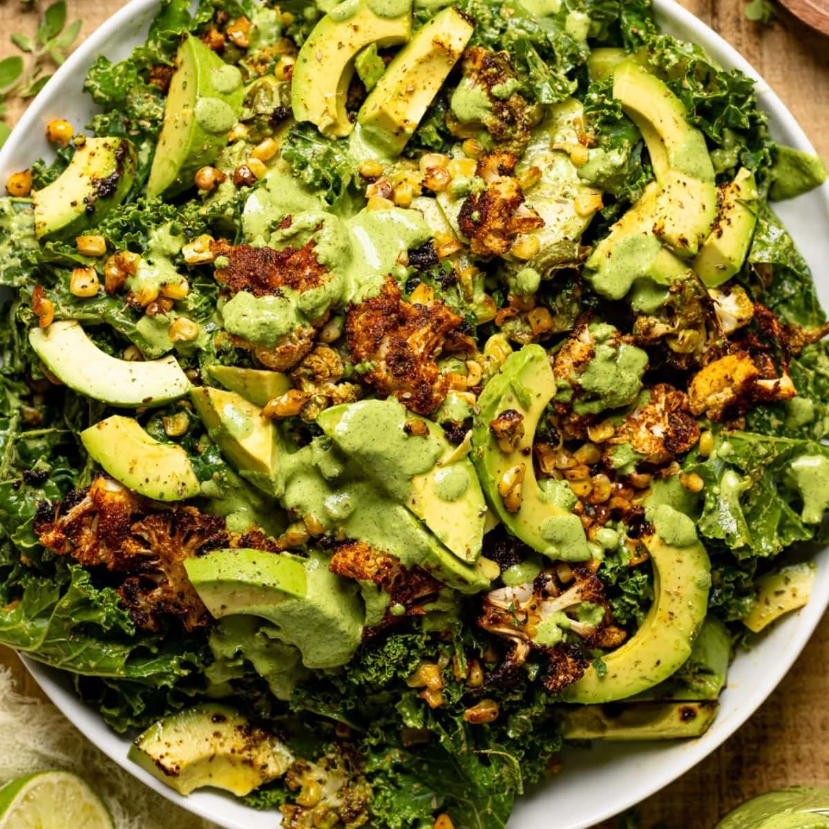 Roasted Cauliflower Green Goddess Salad finished