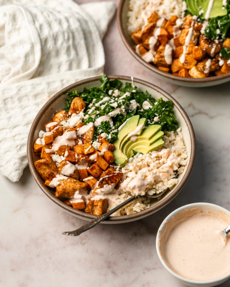 Roasted Chicken, Sweet Potato, and Kale Bowls Recipe