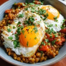 Savory Lentil Breakfast Bowl finished