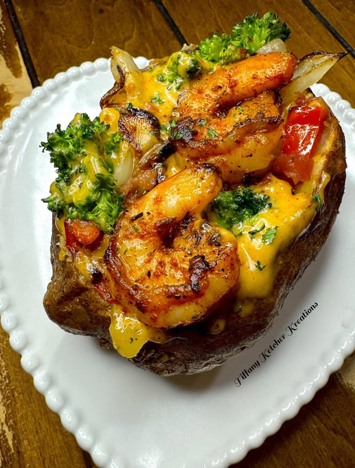 Shrimp & Bacon Loaded Baked Potato Recipe