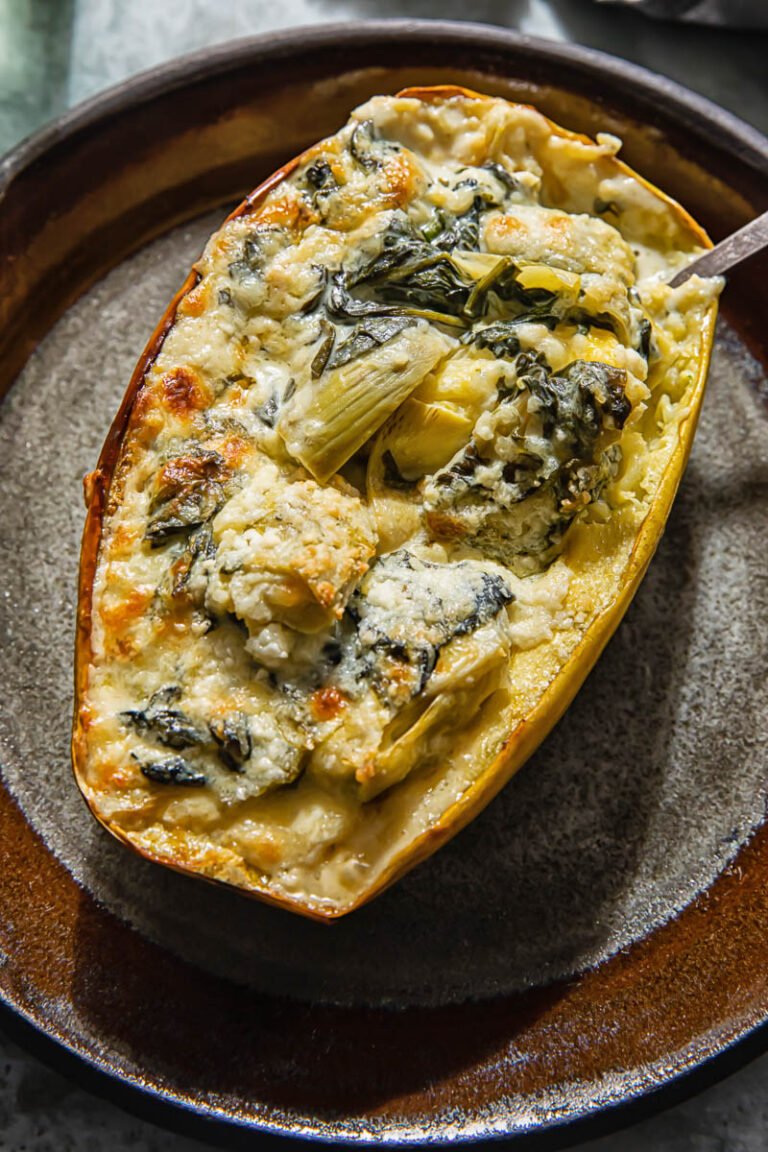 Spinach and Artichoke Stuffed Spaghetti Squash Recipe