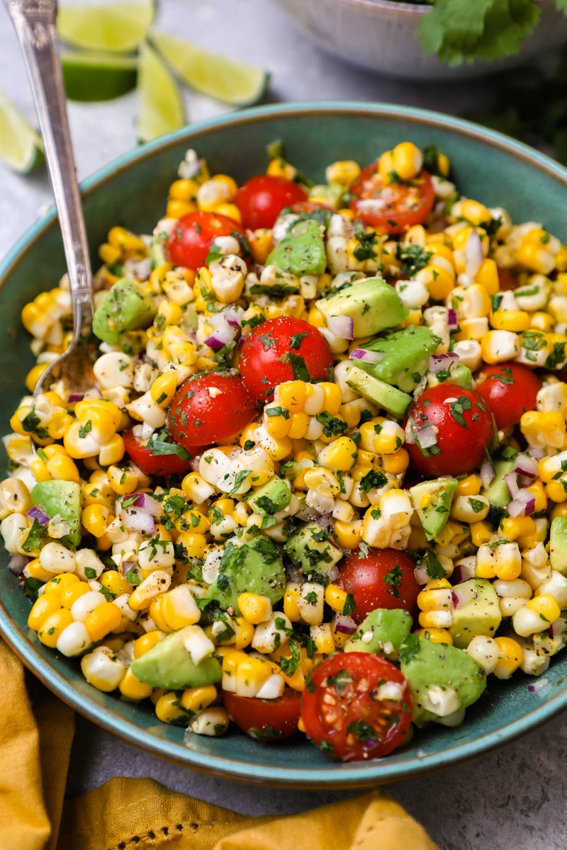 Summer Corn Salad with Avocado finished