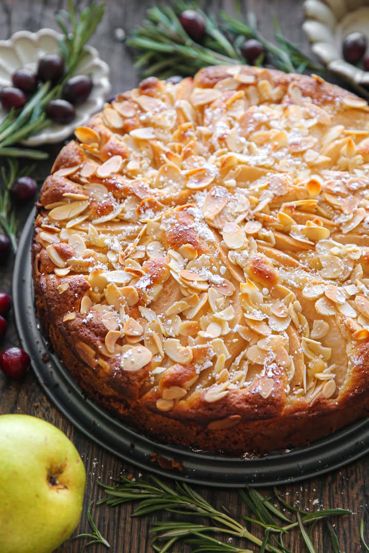 Super Easy Pear Almond Cake Recipe