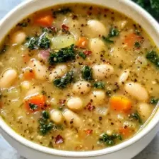 Tuscan White Bean and Kale Soup finished
