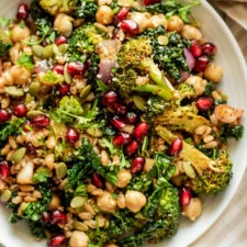 Winter Farro and Kale Salad (vegan & easy to make) - Plant Based RD finished
