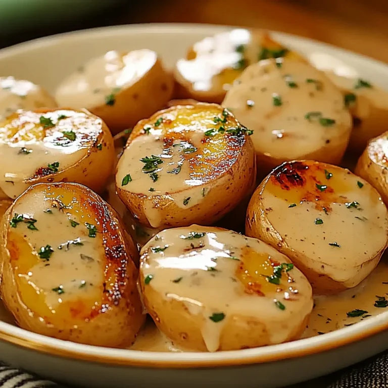 Irresistibly Creamy Garlic Sauce Baby Potatoes Recipe