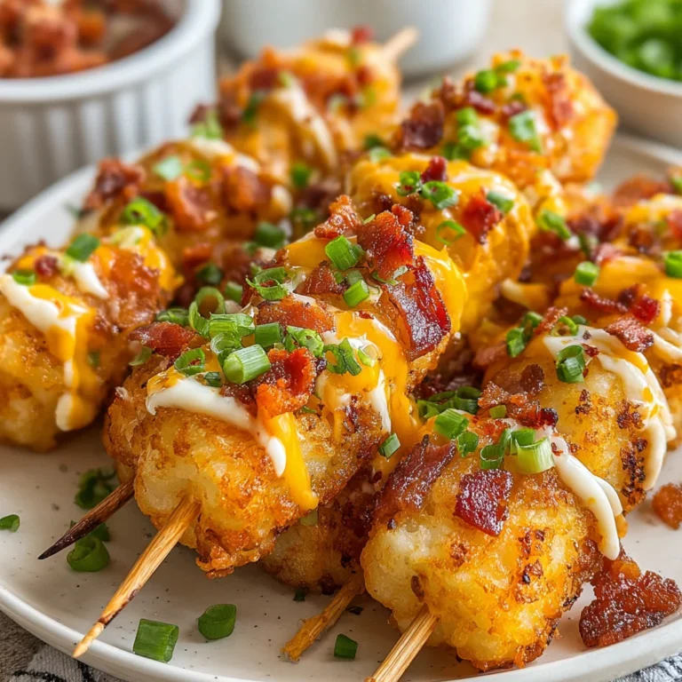 Loaded Tater Tot Skewers Recipe