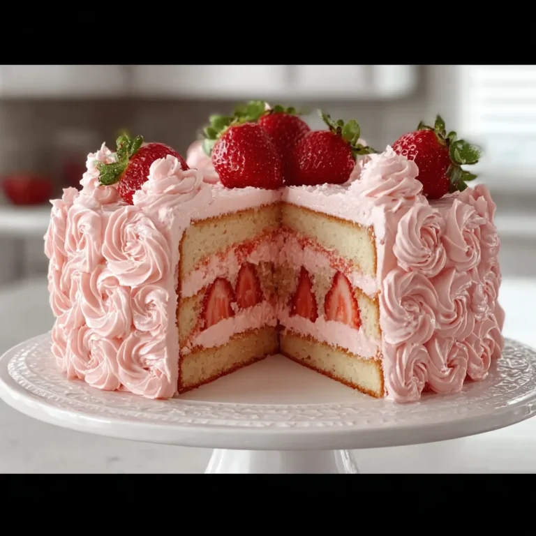 Homemade Strawberry Cake with Strawberry Frosting Recipe