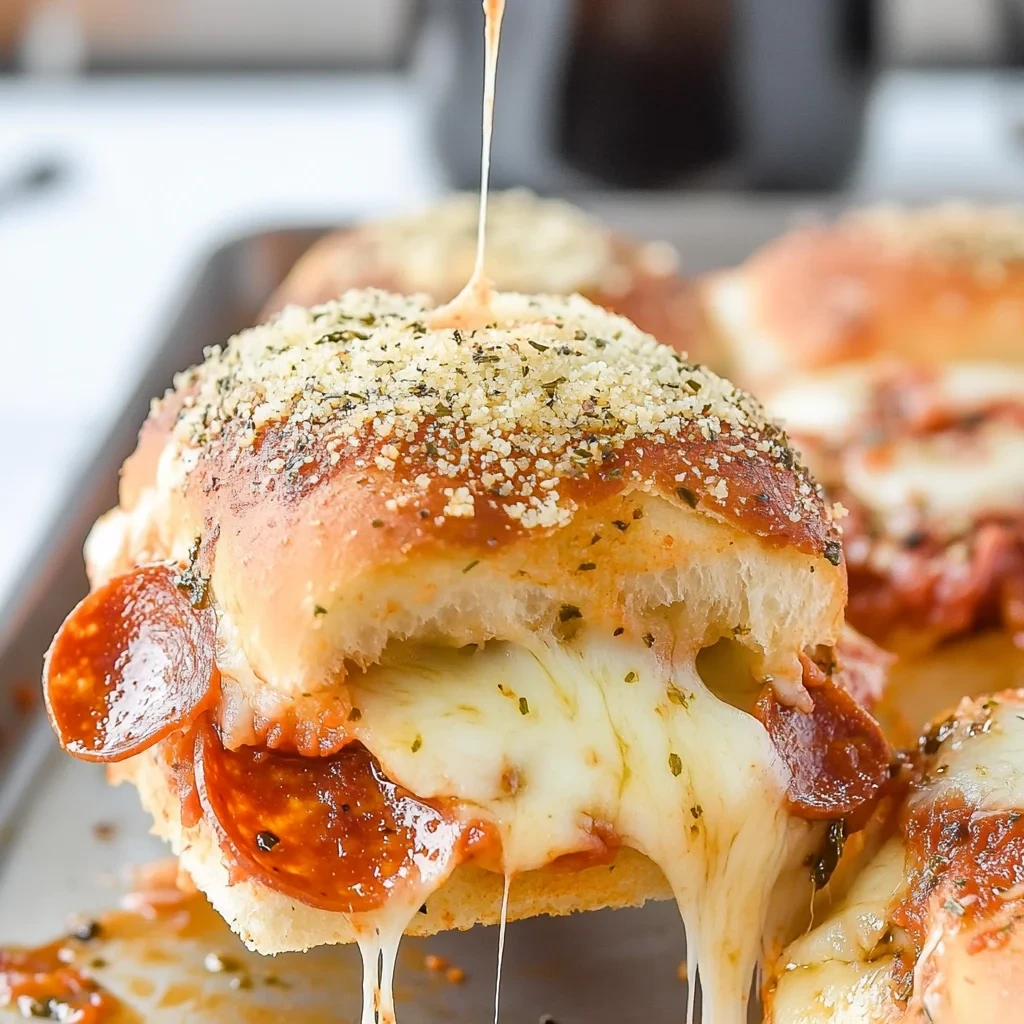 Pepperoni Pizza Sliders Pull-Apart or Pizza Sliders are simple to assemble in 10 minutes image-3