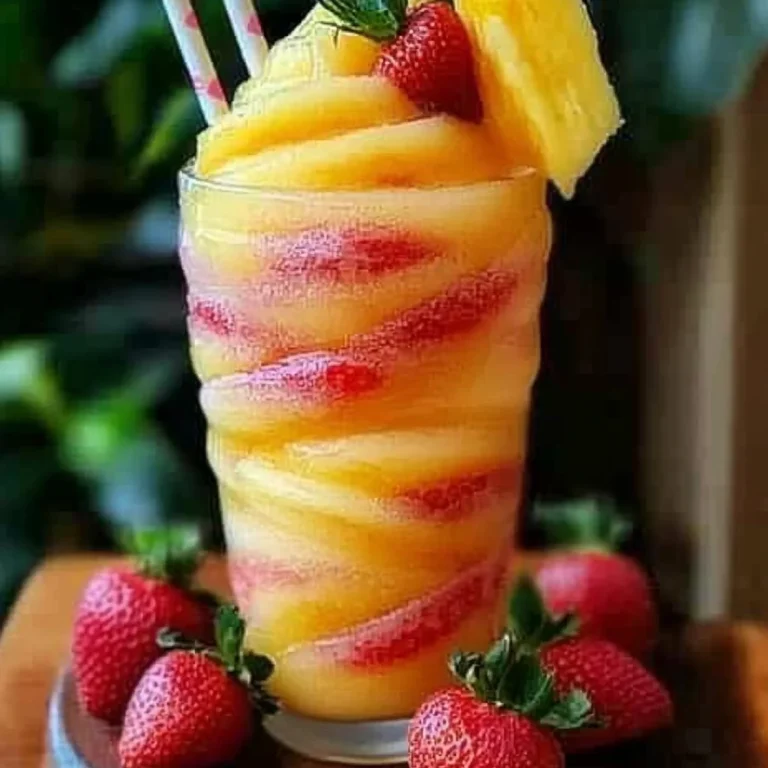 Pineapple Strawberry Swirled Slushies Easy Recipe