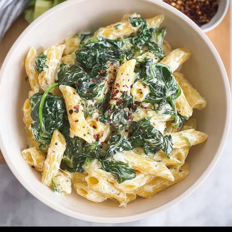 Pasta with Spinach Sauce Recipe