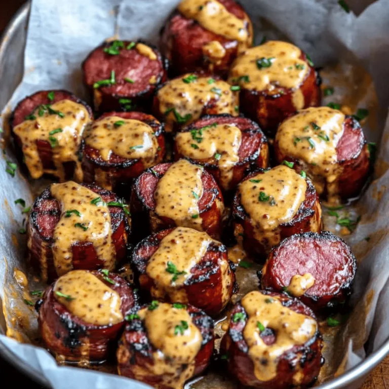 Mustard Hasselback Kielbasa Bites Recipe