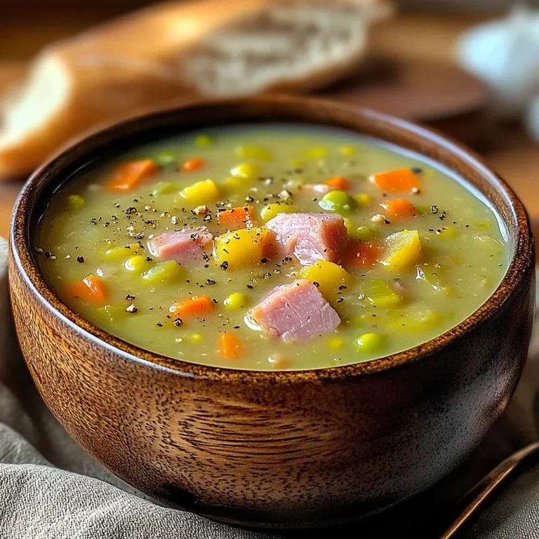 Hearty Split Pea Soup with Smoky Ham and Vegetables Recipe